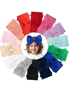 Cute Bow Headbands for Infants, Newborns & Toddlers - Pink, Red & Blue Hair